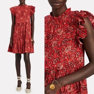 Ulla Johnson Red Floral Hana Dress